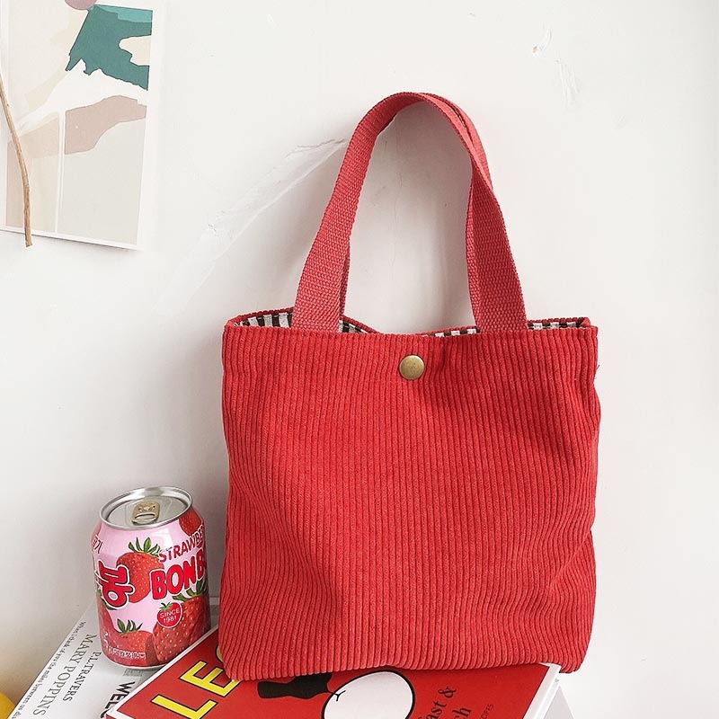 Rough-yarn Minimalist-style Tote With Double-sided Prints A Versatile High-capacity Womens Canvas Bag