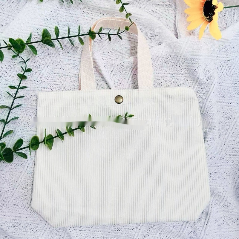 Rough-yarn Minimalist-style Tote With Double-sided Prints A Versatile High-capacity Womens Canvas Bag