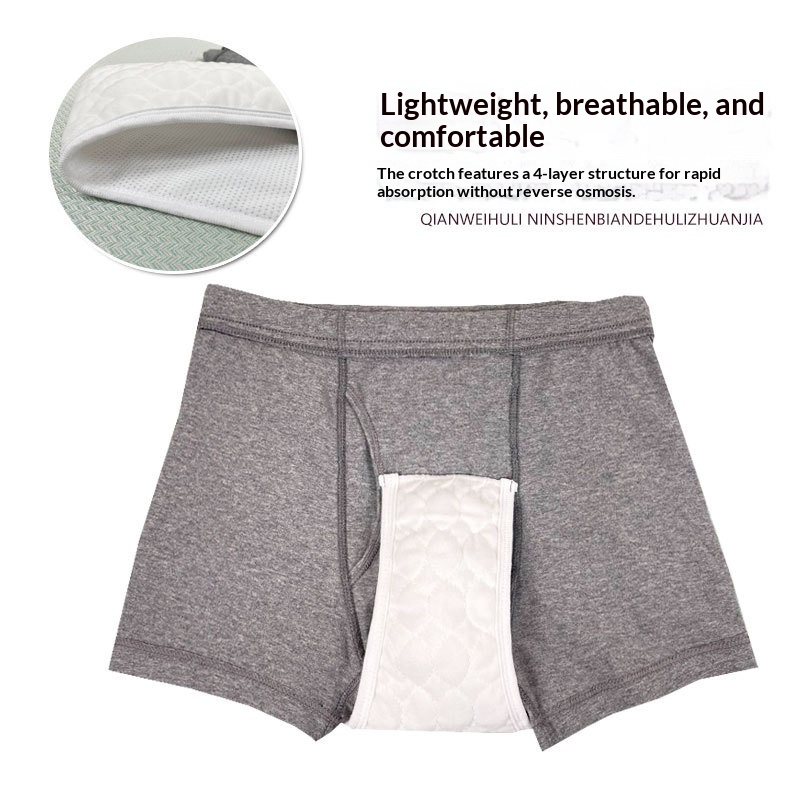 Men's Washable Pure Cotton Breathable Leak Proof Underwear