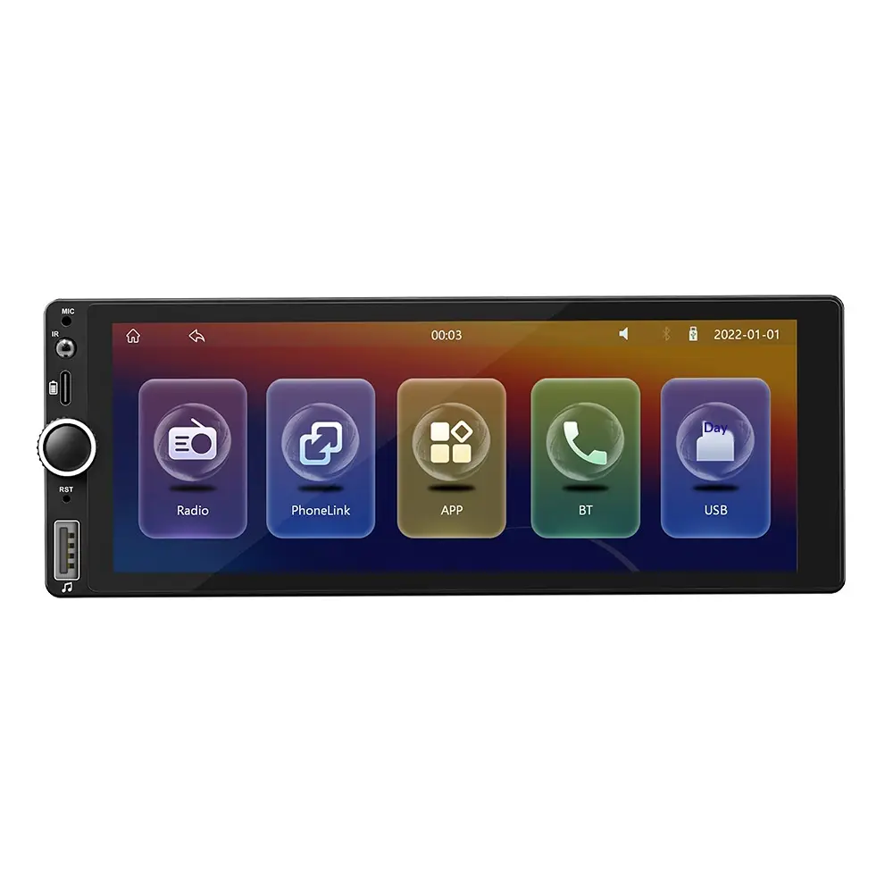 Cross-border Wireless CarPlay Single-din In-car MP5 Player With High-definition Rearview Camera For Car Central Control