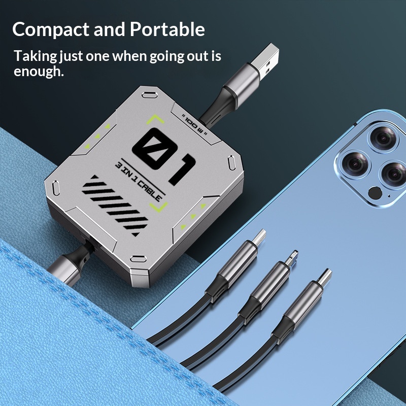 Three-in-one Extension Cable For Smartphones