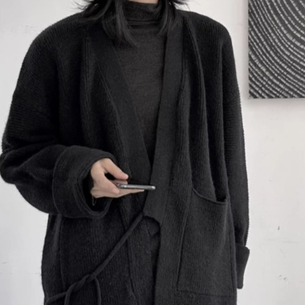 Small Niche Yamamoto Japanese Style Dark Style Loose Sweater Cardigan For Women