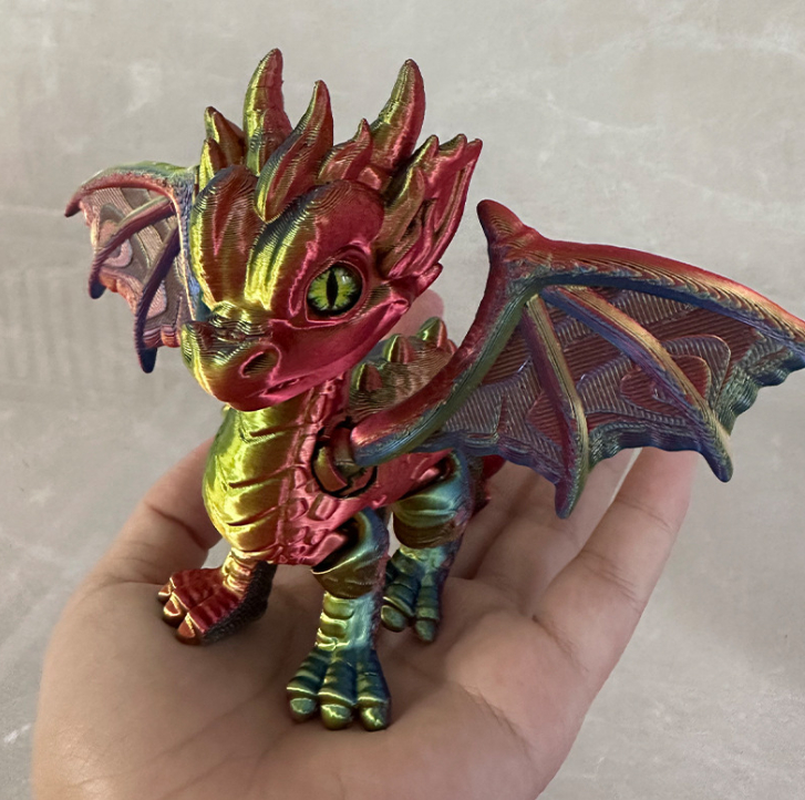 3D-printed Demon Dragon With Posable Joints A Collectible Dragon Figurine Toy