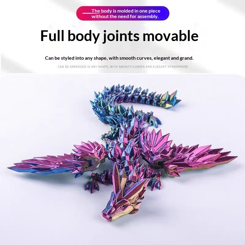 3D-printed Flying Dragon Model With A Fully Posable Body For Play
