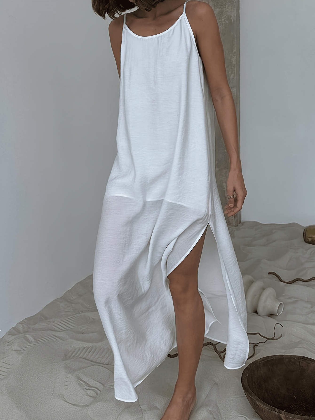 Womens Minimalist Strap Maxi Dress