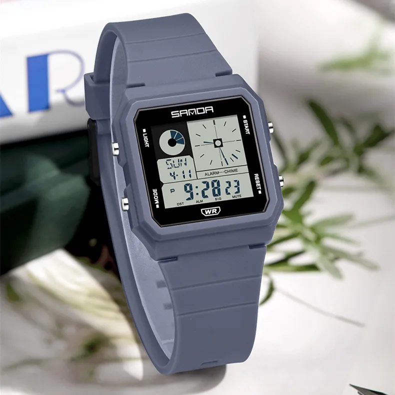 Creative, Versatile Small Square Multi-function Digital Watch