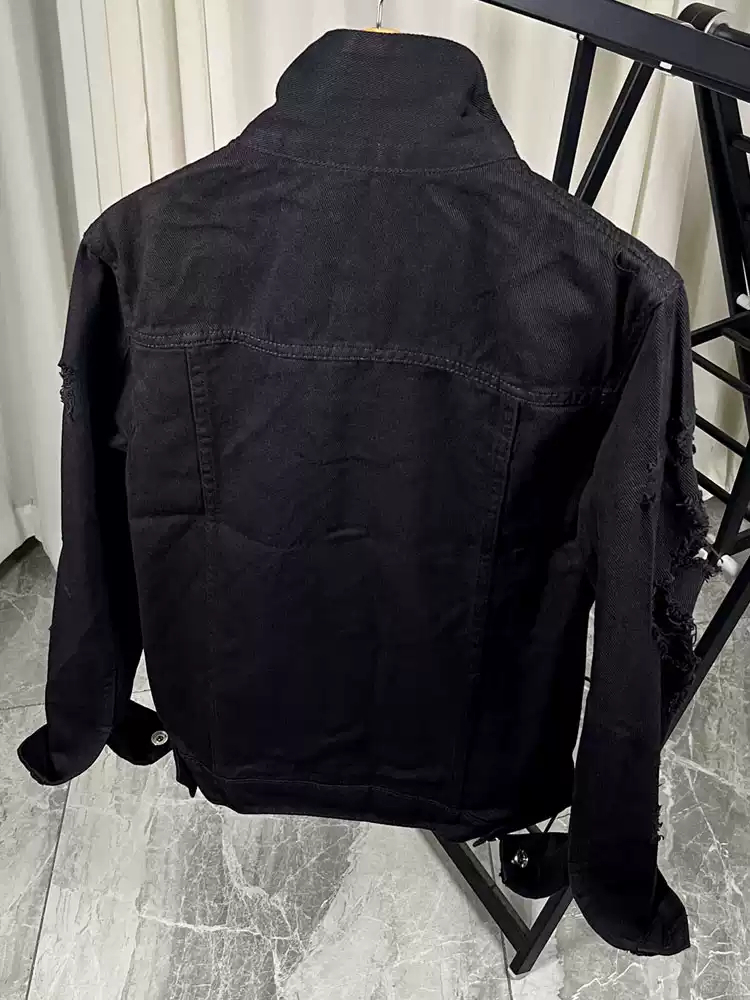 Mens Slim-Fit Black Ripped Beggar Jacket That Turns Heads On The Street