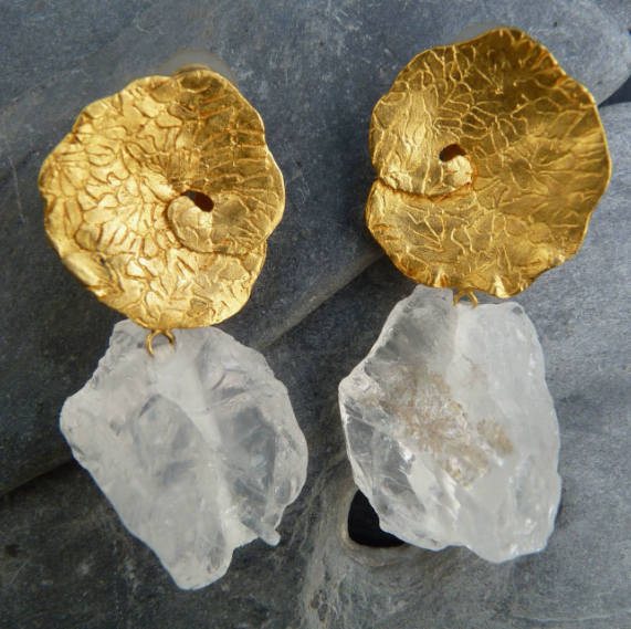 Creative Water Drop Lotus Leaf Earrings