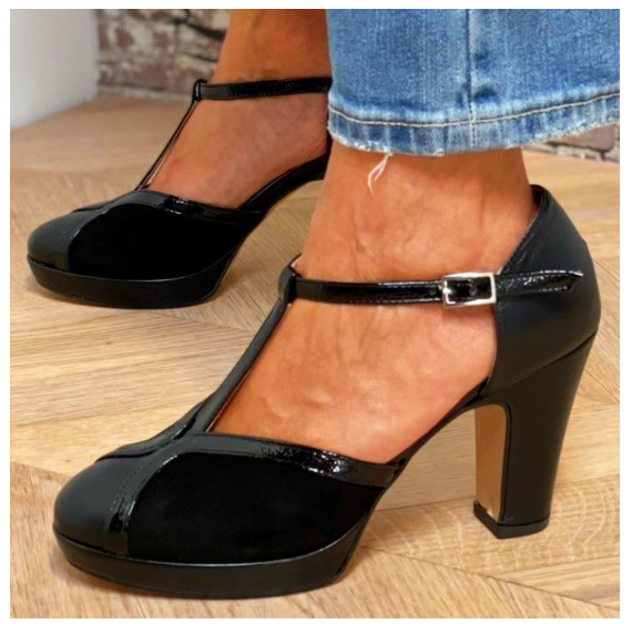 Womens Fashionable High-Heel Round-Toe Plus-Size Pumps