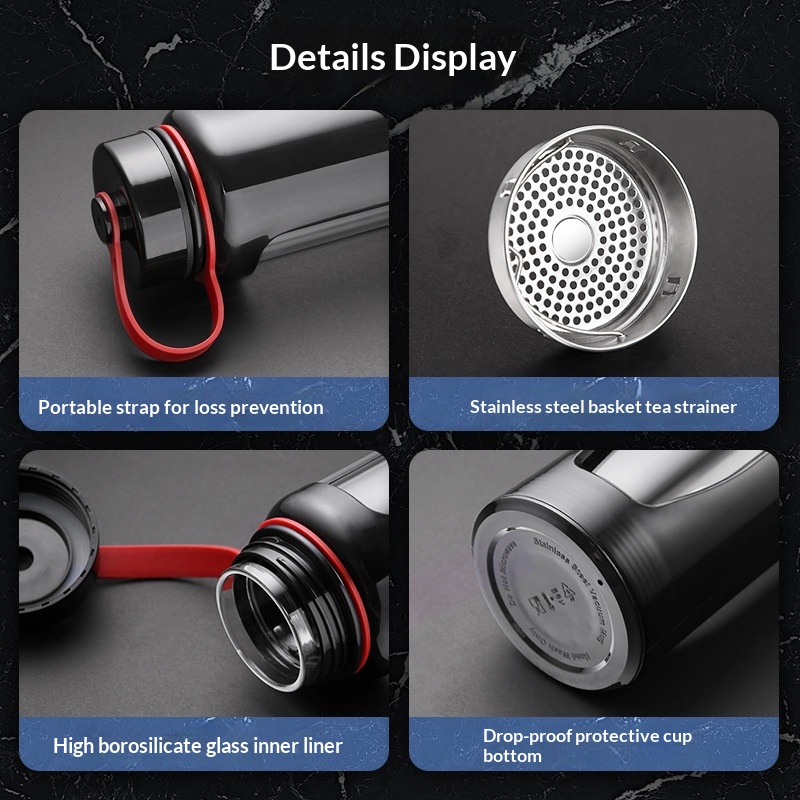 Large-capacity Glass Teacup Portable