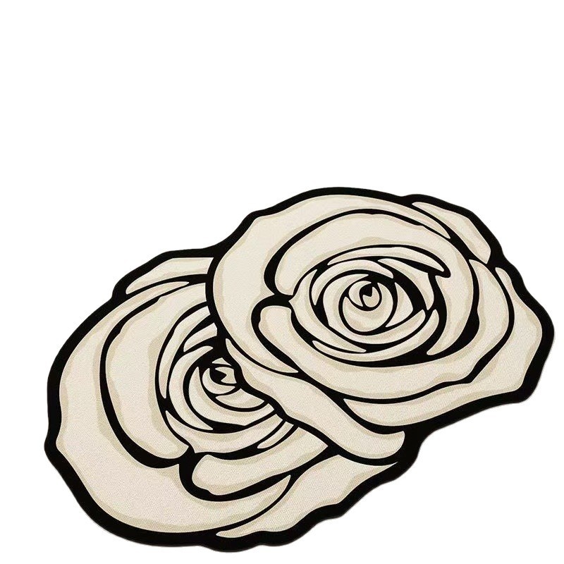 Light-luxury Diatomaceous Earth Water-absorbent And Stain-resistant Floral Bathroom Floor Mat