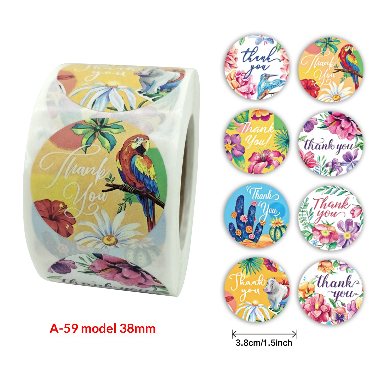 Floral And Animal Adhesive Stickers