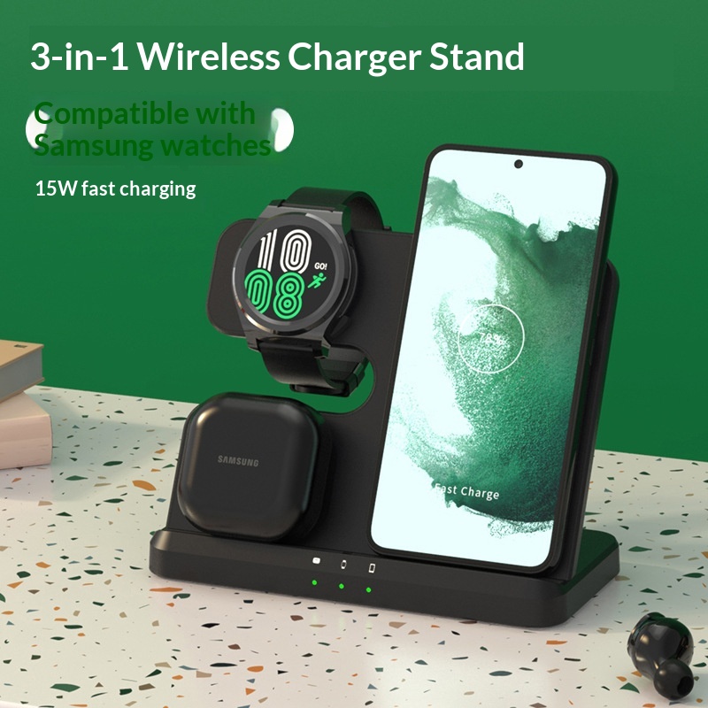3-in-1 Wireless Charger With Multi-function Stand