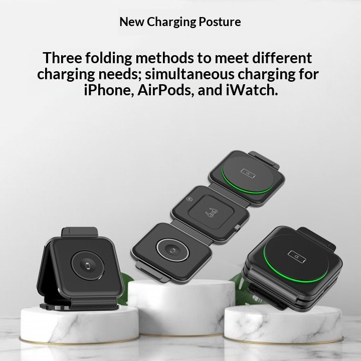 Magnetic 3-in-1 Foldable Wireless Charger