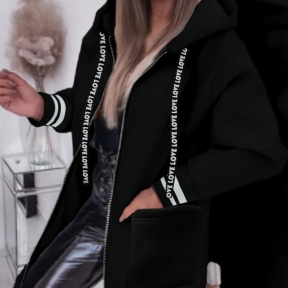 Women'S Elegant Hooded Zip-Up Jacket