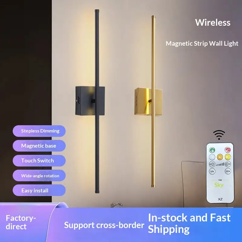LED Remote-Controlled Wireless Magnetic Strip Charging Wall Light