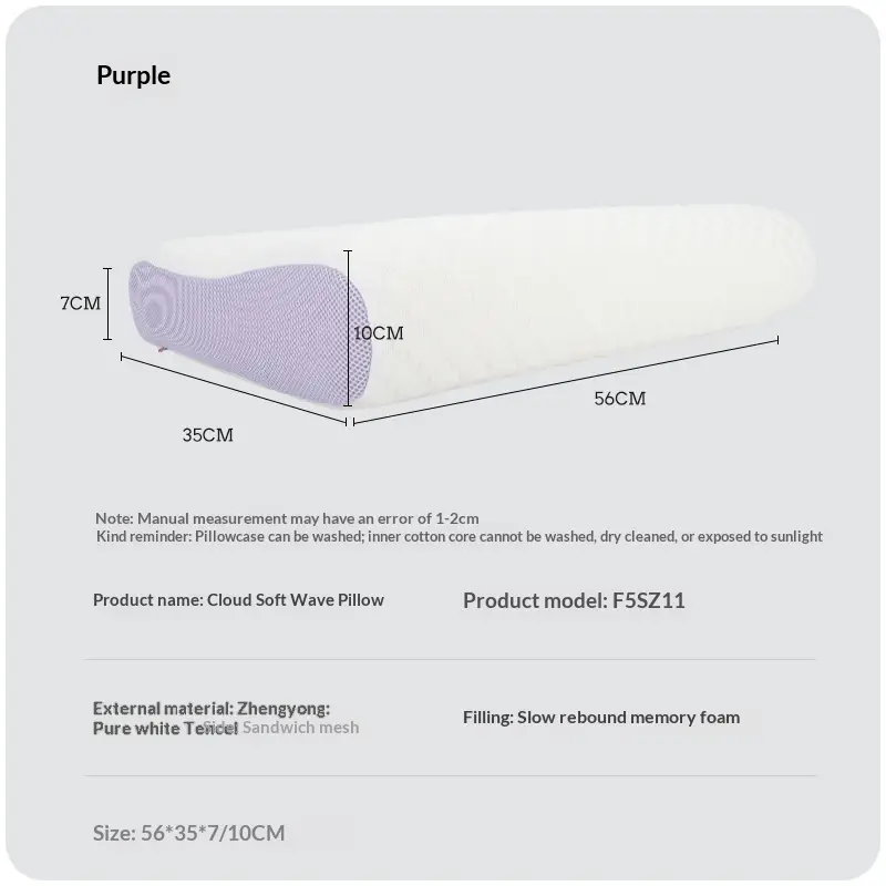 Wavy Neck-support Memory Foam Pillow That Slowly Returns To Shape And Doesnt Collapse