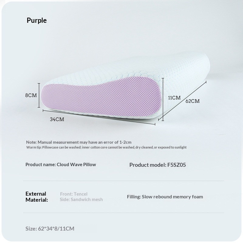 Wavy Neck-support Memory Foam Pillow That Slowly Returns To Shape And Doesnt Collapse