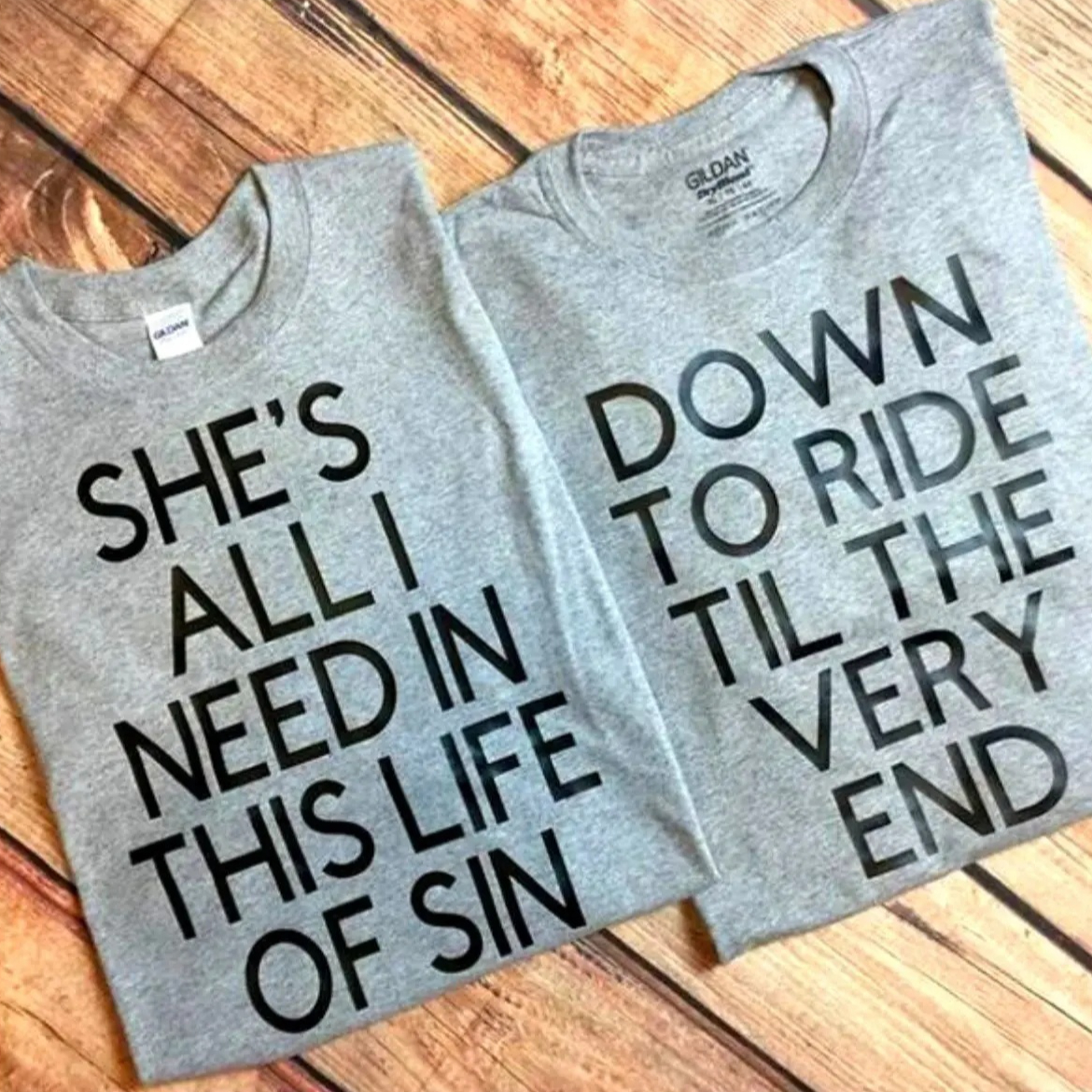 Stylish English Letter Crew Neck Short-Sleeve Couple T-Shirts