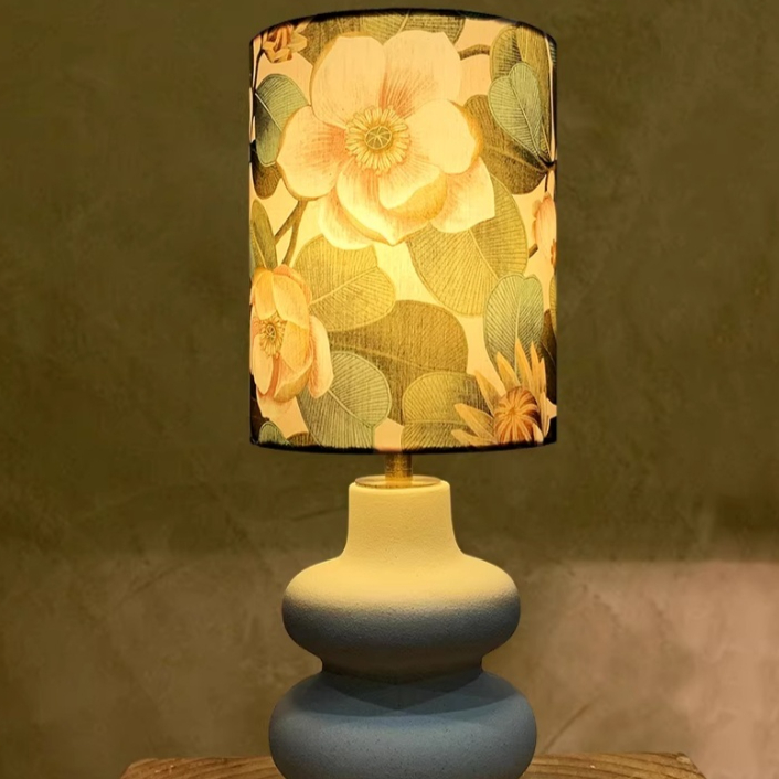 Double-circle Fabric Table Lamp A Creative Mid-century Ambiance Light