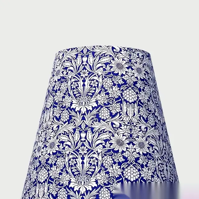 Blue And White Fabric Desk Lamp  Liberti Fabric Creative Atmosphere