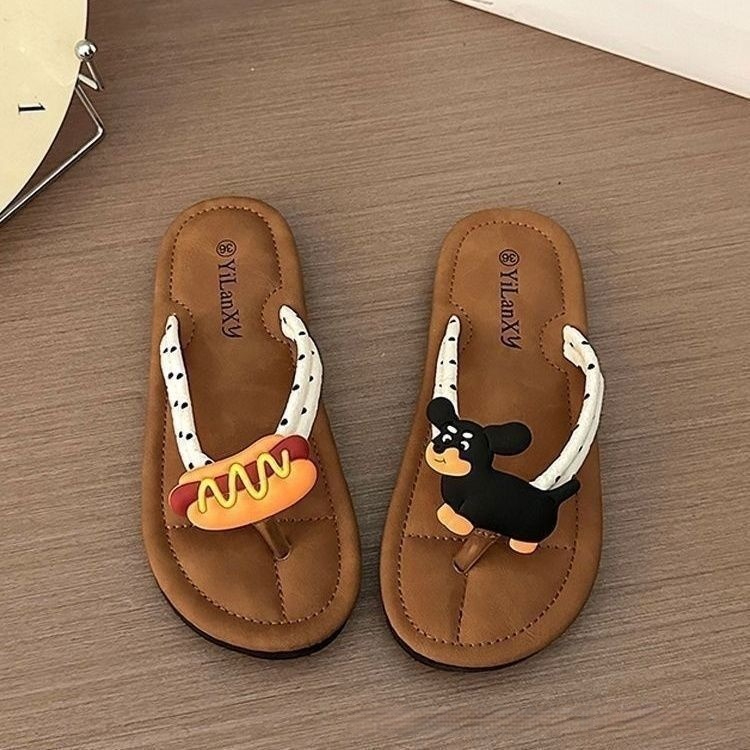 Cute Herringbone Non-slip Summer Outdoor Instagram-style Flip-flops Fashionable Soft-soled Beach Slippers