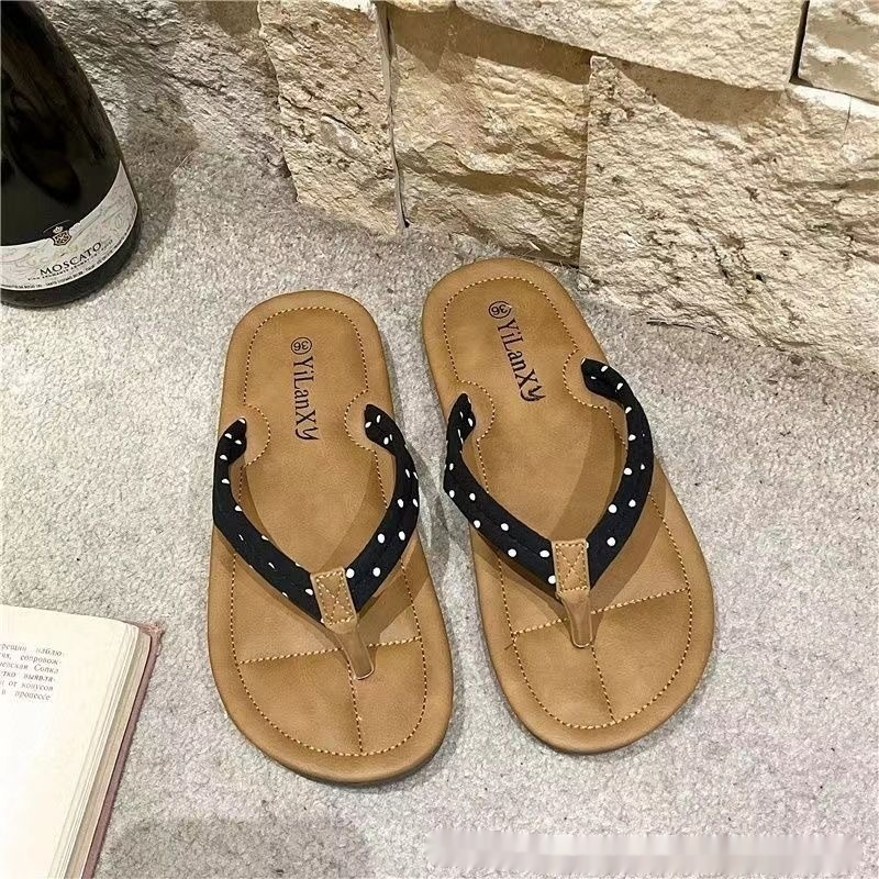 Cute Herringbone Non-slip Summer Outdoor Instagram-style Flip-flops Fashionable Soft-soled Beach Slippers