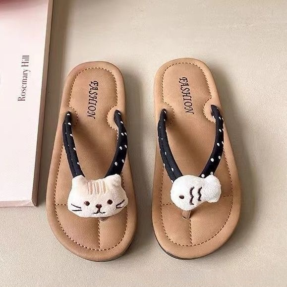 Cute Herringbone Non-slip Summer Outdoor Instagram-style Flip-flops Fashionable Soft-soled Beach Slippers