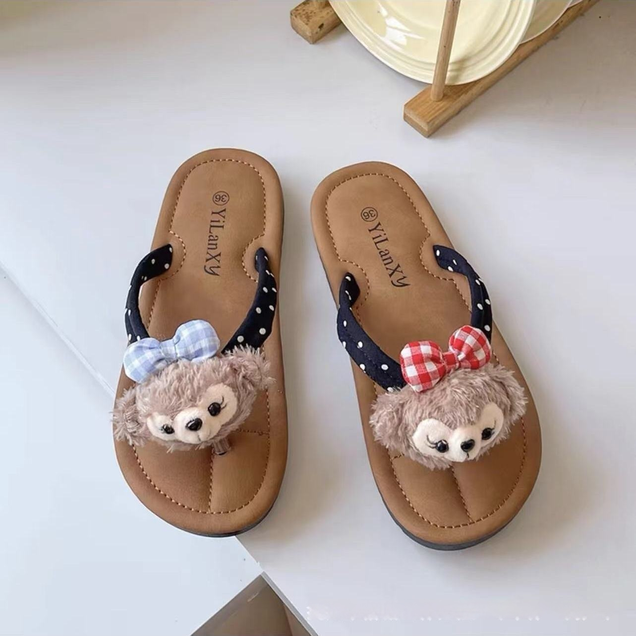 Cute Herringbone Non-slip Summer Outdoor Instagram-style Flip-flops Fashionable Soft-soled Beach Slippers