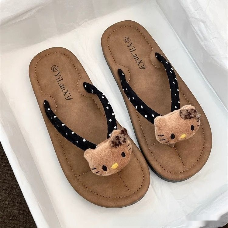 Cute Herringbone Non-slip Summer Outdoor Instagram-style Flip-flops Fashionable Soft-soled Beach Slippers