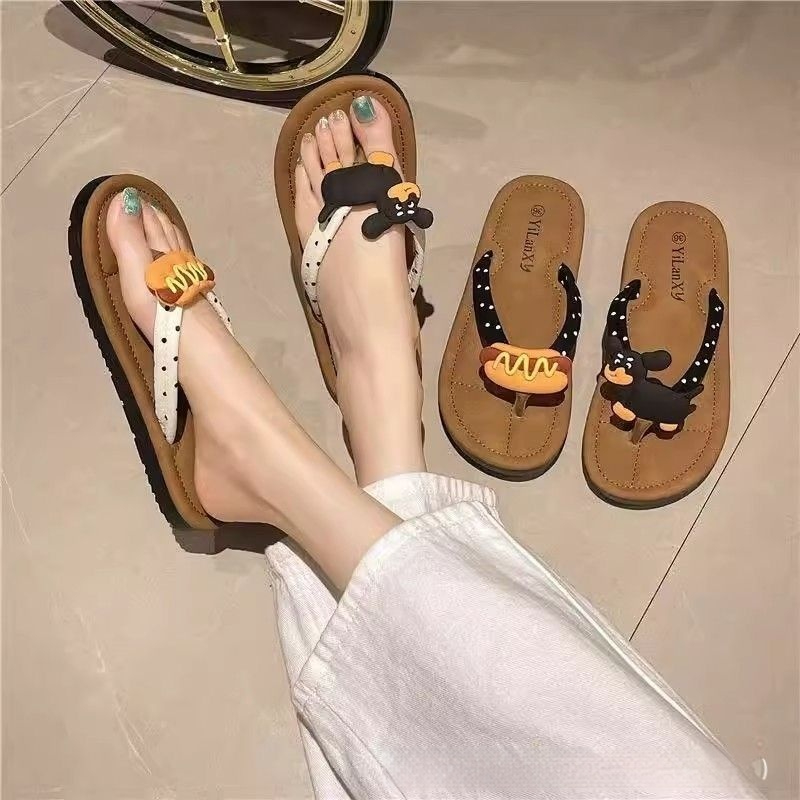 Cute Herringbone Non-slip Summer Outdoor Instagram-style Flip-flops Fashionable Soft-soled Beach Slippers