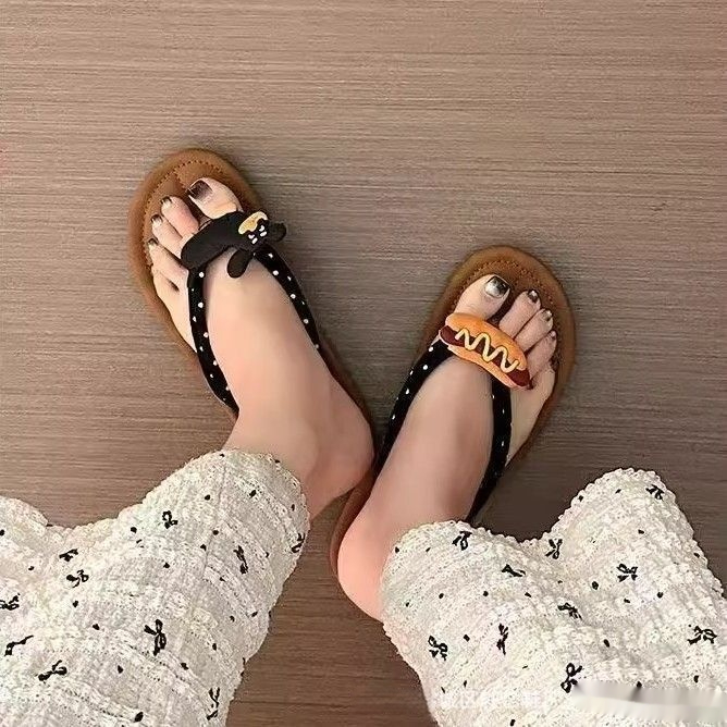 Cute Herringbone Non-slip Summer Outdoor Instagram-style Flip-flops Fashionable Soft-soled Beach Slippers