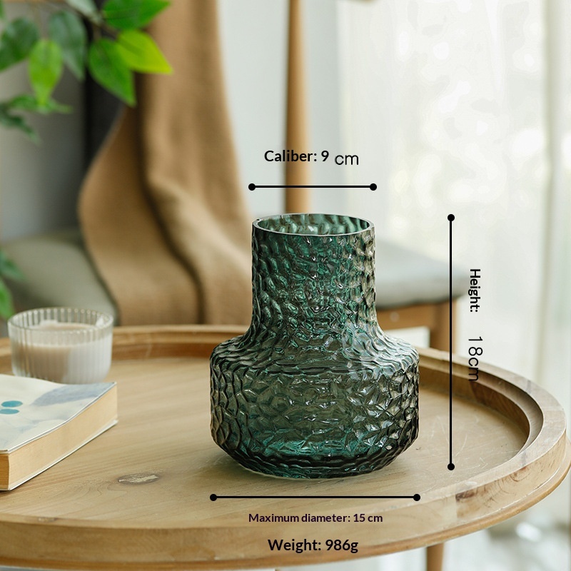 Minimalist  Light-luxury  Niche Glass Transparent Water Vase Decoration