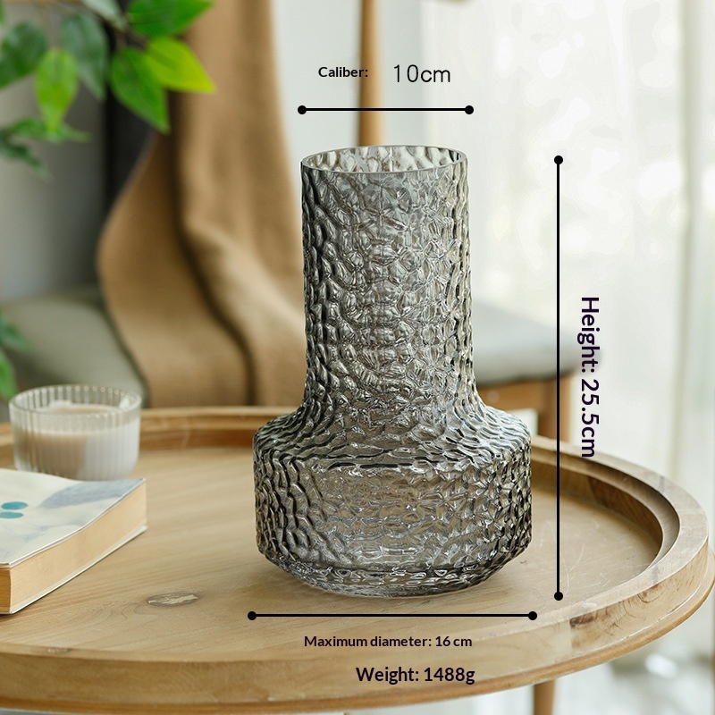 Minimalist  Light-luxury  Niche Glass Transparent Water Vase Decoration