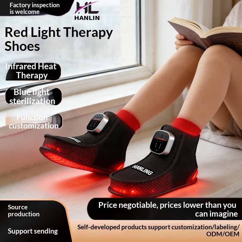 LED Red Light Therapy Shoes Near-Infrared Light Therapy Ankle Care Heated Slippers Smart Blue Light Foot Care Shoe Bags