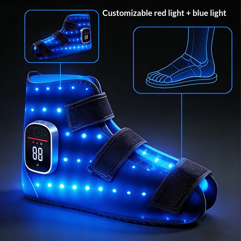 LED Red Light Therapy Shoes Near-Infrared Light Therapy Ankle Care Heated Slippers Smart Blue Light Foot Care Shoe Bags