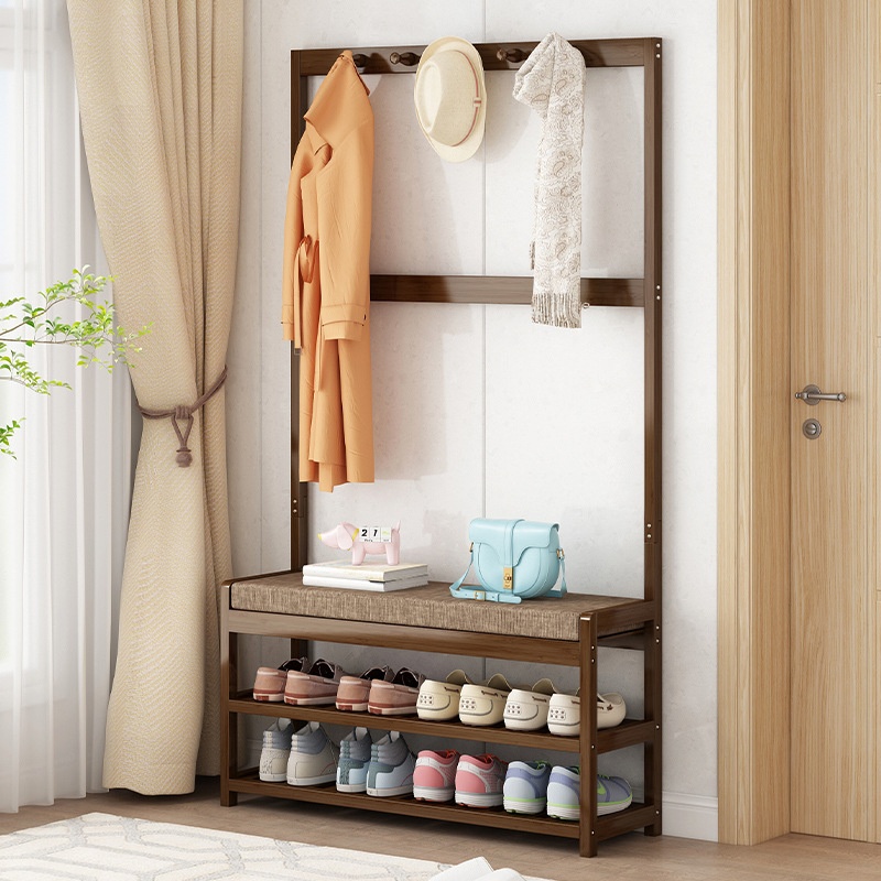 Solid Wood Shoe-Standing Bench For The Home Entrance