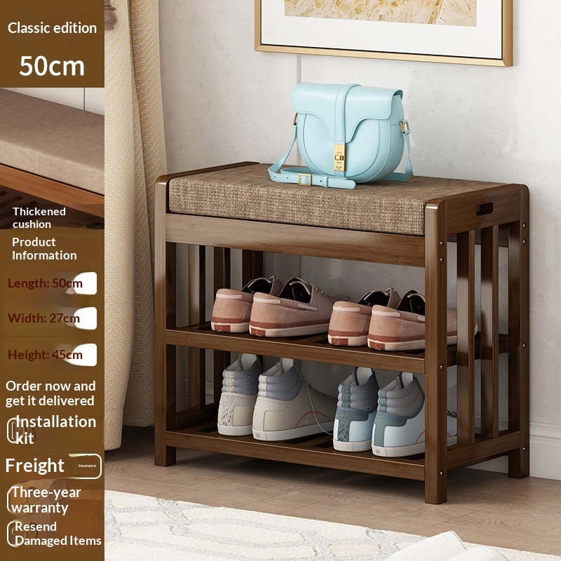 Solid Wood Shoe-Standing Bench For The Home Entrance