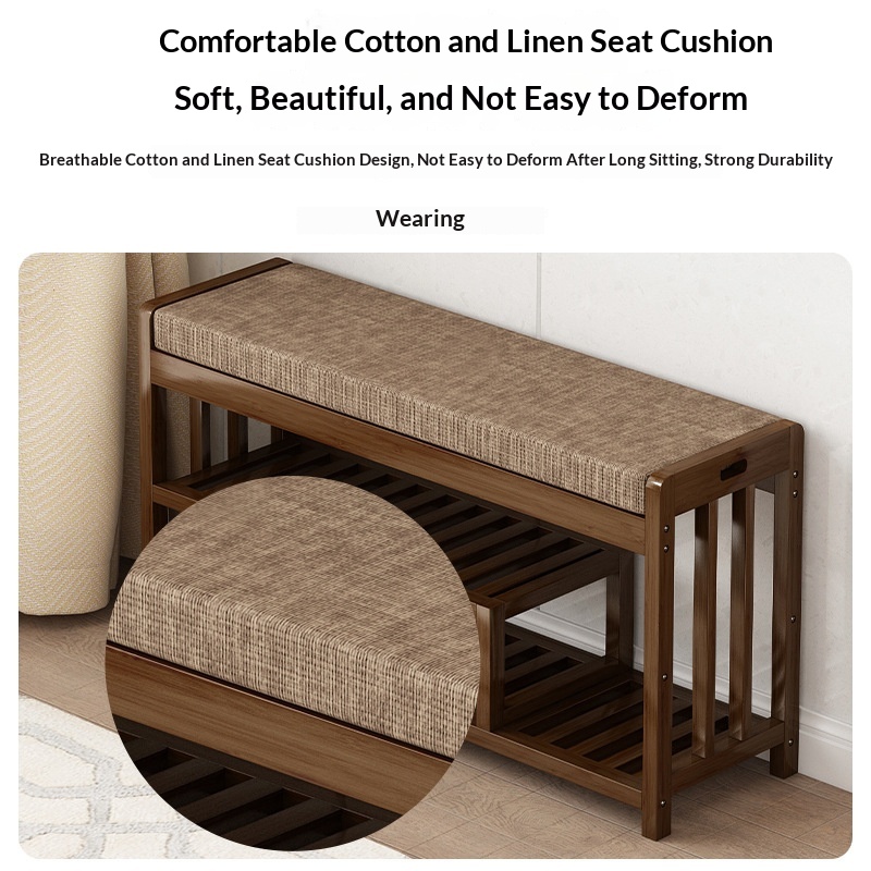 Solid Wood Shoe-Standing Bench For The Home Entrance