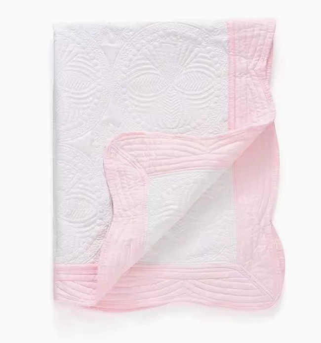 Embroidered Blanket With Vintage Print