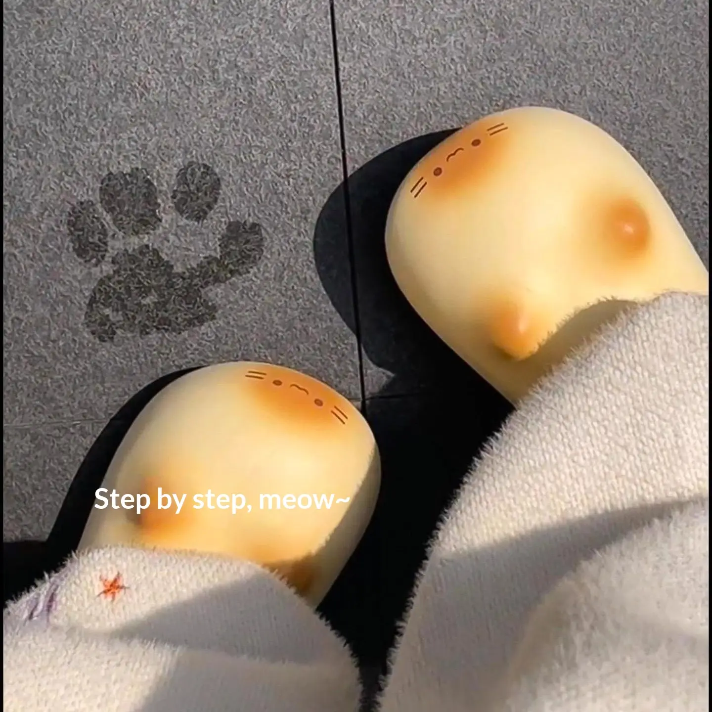 Warm Fleece-Lined Non-Slip Waterproof Adorable Kitty Cotton Slippers For Women