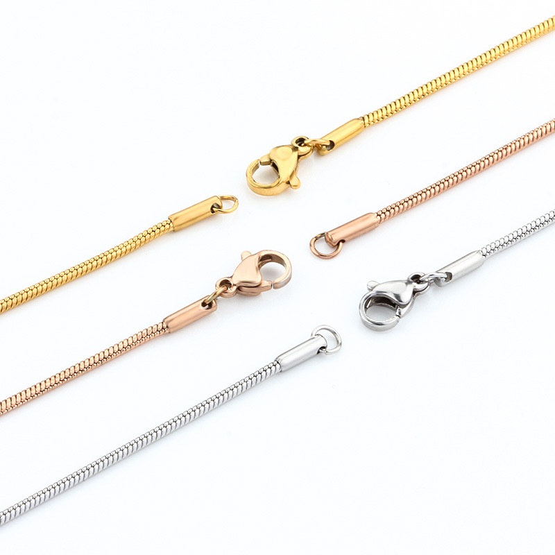 Mens Stylish Stainless Steel Snake Chain Necklace