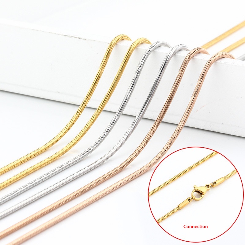 Mens Stylish Stainless Steel Snake Chain Necklace