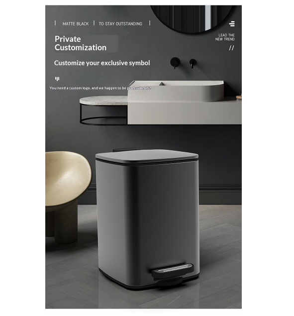 Stainless Steel Large-Capacity Household Trash Can With Lid