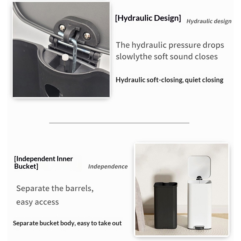 Stainless Steel Large-Capacity Household Trash Can With Lid