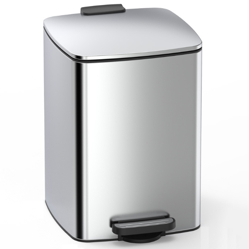 Stainless Steel Large-Capacity Household Trash Can With Lid