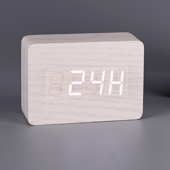 Sleek Mini LED Rectangular Wooden Digital Clock