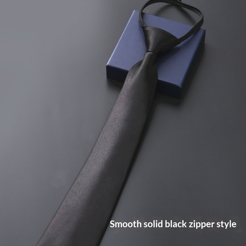 Mens Business Formal Zipper Tie With Blue Stripes