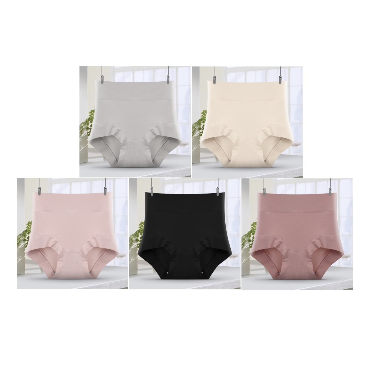 High Waisted Womens Plus Size Cotton Crotch In Solid Color