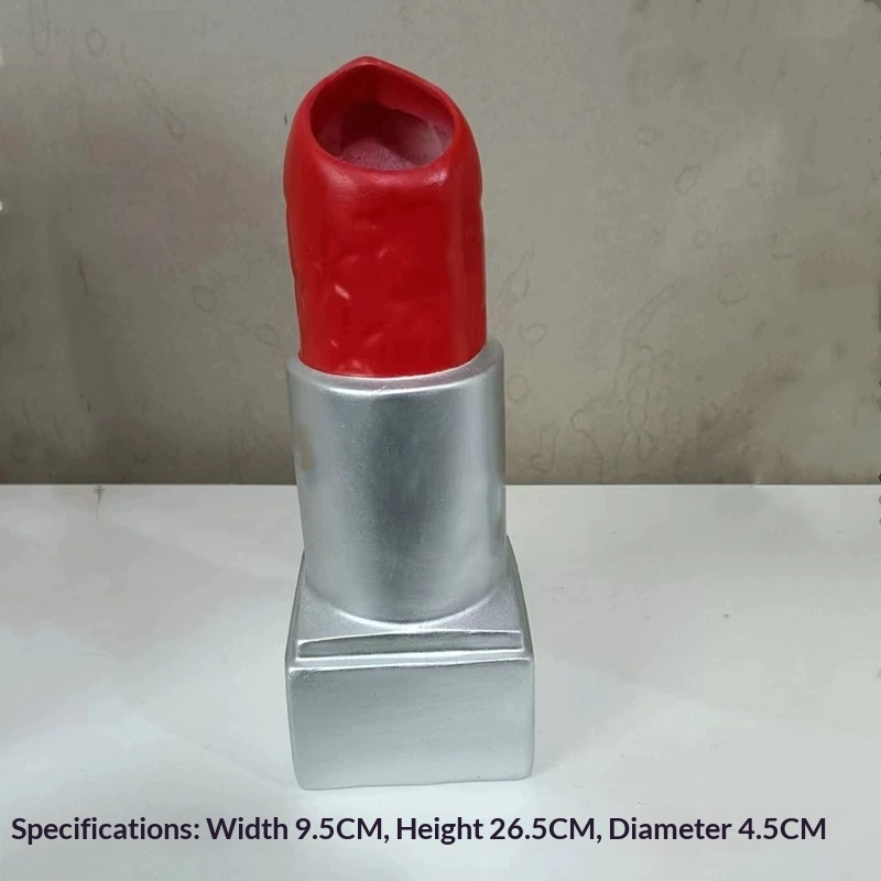 Creative Light-Luxury Modern Living Room Metal Lipstick-Shape Flower Vase